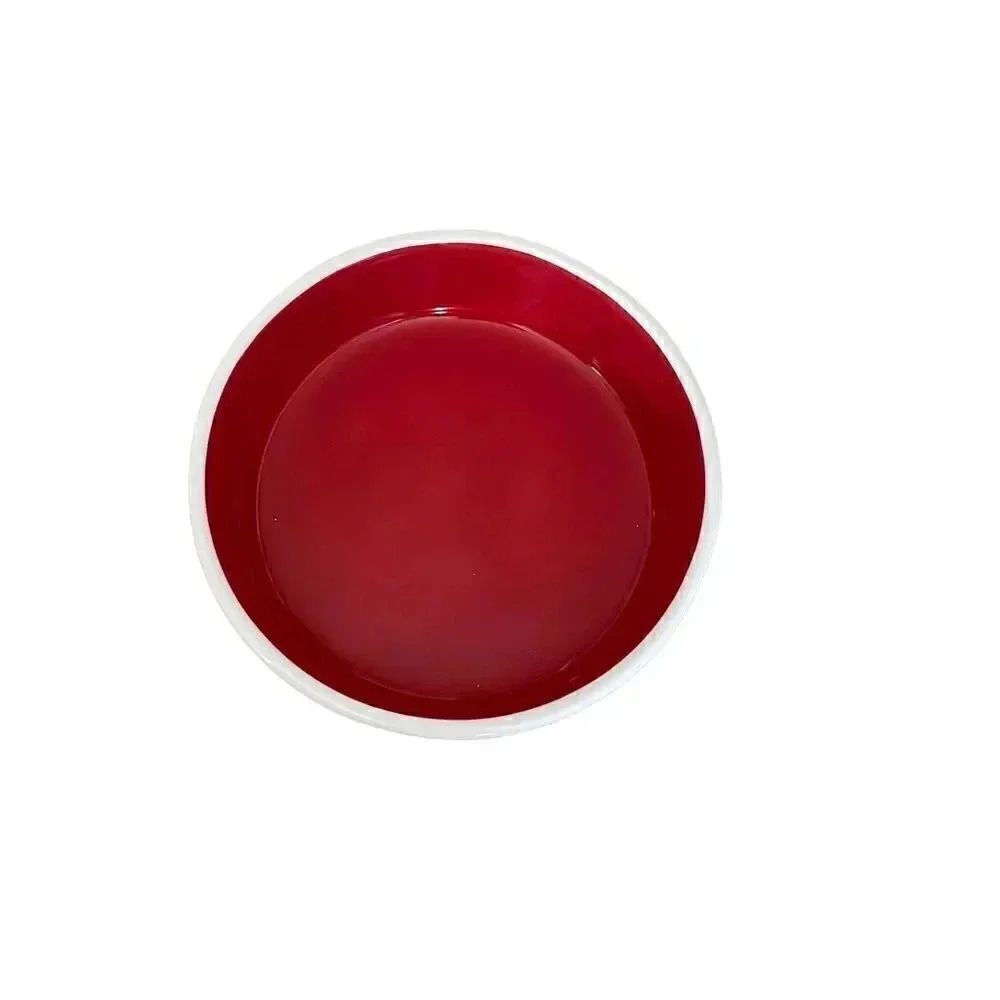 Rae Dunn Naugthy Claws Pet Food Bowl Matte cream and red ceramic bowl - Picture 2 of 4